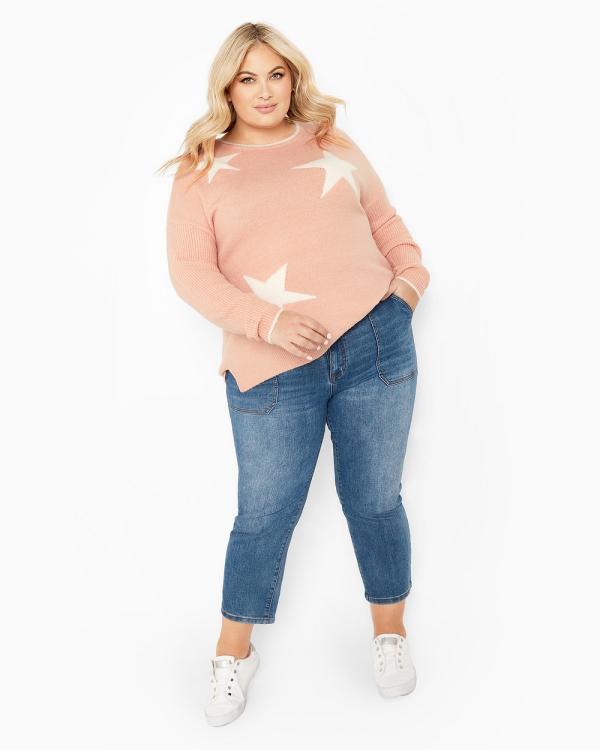 Avenue - Miley Star Sweater - Jumpers & Cardigans (Pink) Miley Star Sweater