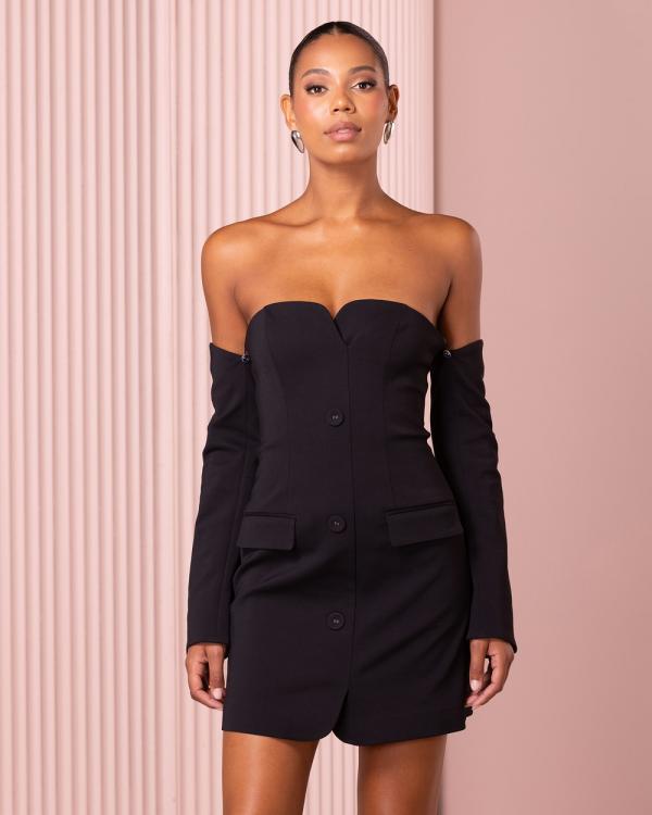 Azzurielle - Aimi Off Shoulder Mini Dress - Dresses (Black) Aimi Off Shoulder Mini Dress