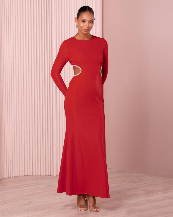 Azzurielle - Brisa Cut Out Gown - Bridesmaid Dresses (Red) Brisa Cut Out Gown