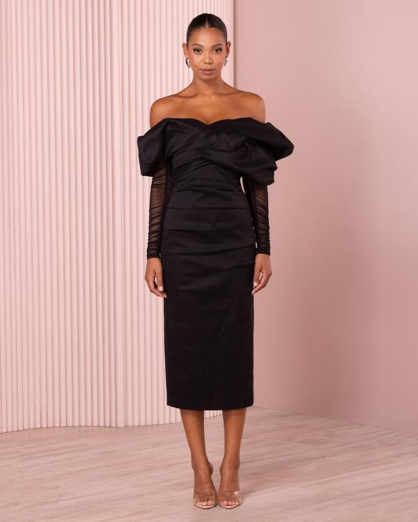Azzurielle - Suvi Off Shoulder Midi Dress - Dresses (Black) Suvi Off Shoulder Midi Dress