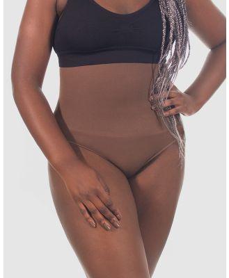 B Free Intimate Apparel - Power Shaping Stay Up Brief - Lingerie Accessories (Chocolate) Power Shaping Stay Up Brief