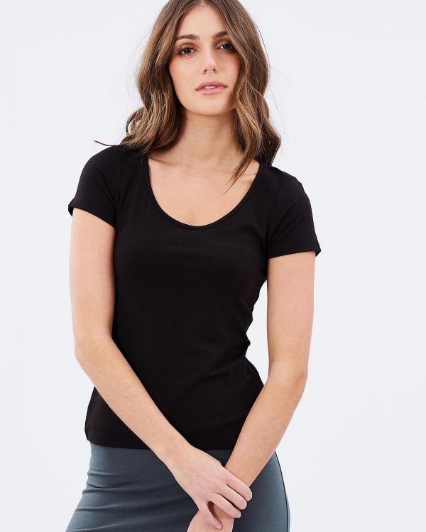 Bamboo Body - Bamboo Essential Scoop Tee - T-Shirts & Singlets (Black) Bamboo Essential Scoop Tee