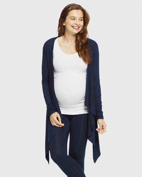 Bamboo Body - Bamboo Waterfall Cardigan - Jumpers & Cardigans (Navy) Bamboo Waterfall Cardigan