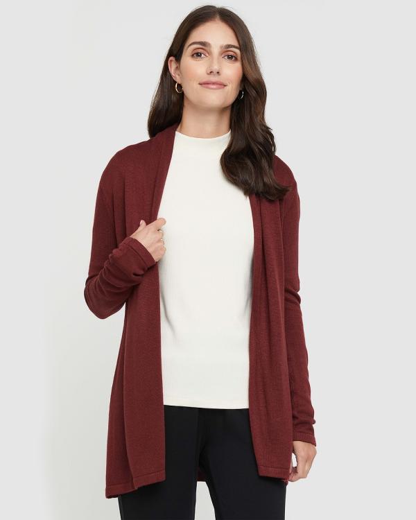 Bamboo Body - Duster Jacket - Jumpers & Cardigans (Burnt Brick) Duster Jacket