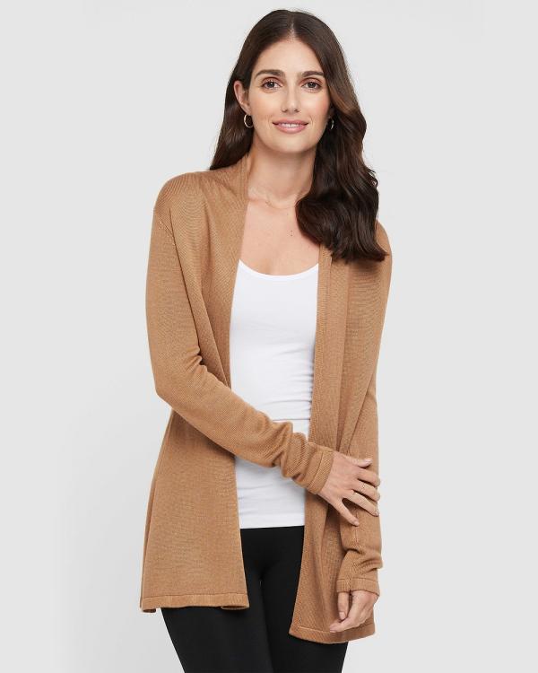 Bamboo Body - Duster Jacket - Jumpers & Cardigans (Camel) Duster Jacket