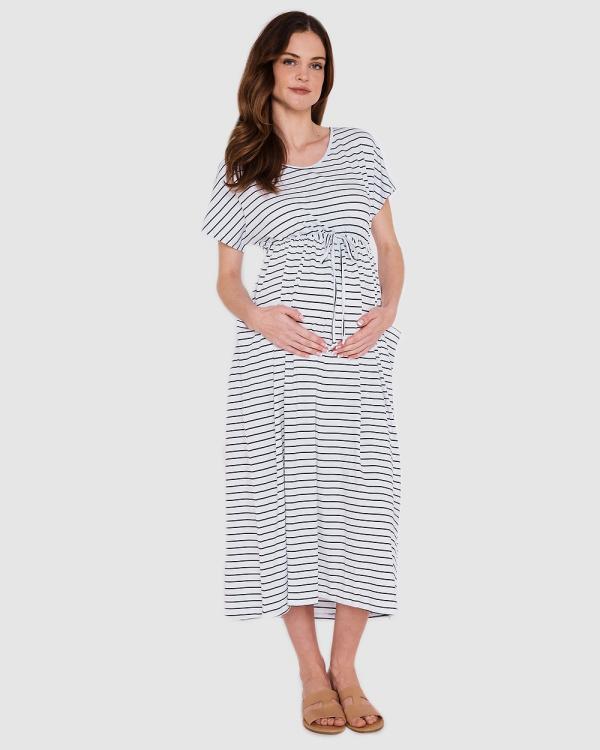 Bamboo Body - Mila Maxi Dress - Dresses (Black White Stripe) Mila Maxi Dress