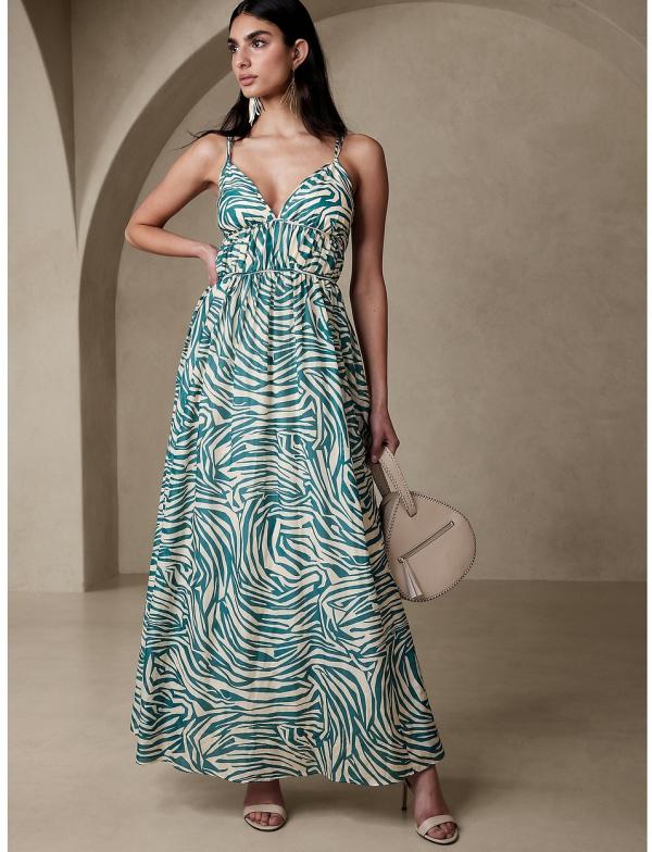 Banana Republic - Rosalia Cotton Silk Maxi Dress - Dresses (GREEN) Rosalia Cotton-Silk Maxi Dress