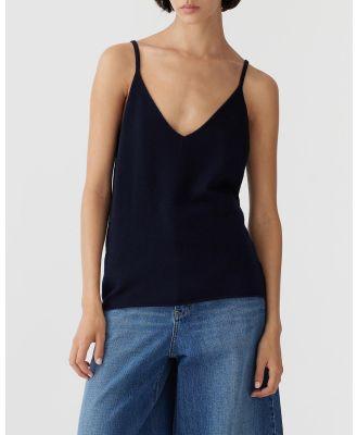 bassike - Wool Cashmere Knit Cami Top - Tops (Ink) Wool Cashmere Knit Cami Top