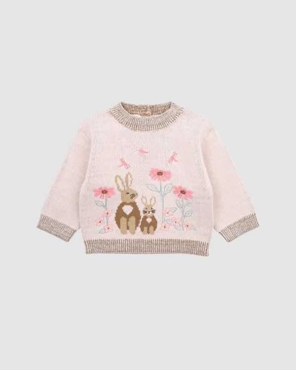 Bebe by Minihaha - Olive Knitted Bunny Jumper   Babies Kids - Jumpers (Oat) Olive Knitted Bunny Jumper - Babies-Kids