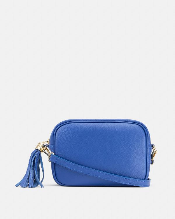 BEE - Maya Blue Leather Crossbody - Handbags (Blue) Maya Blue Leather Crossbody