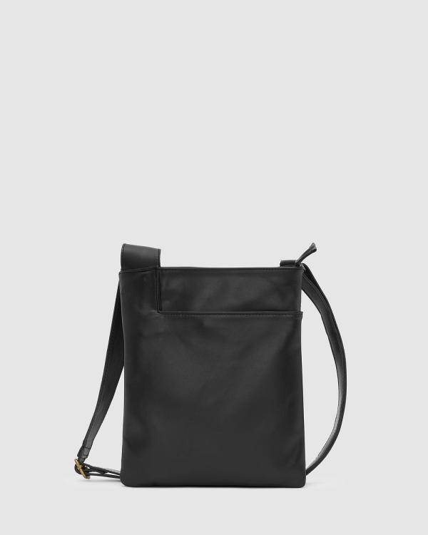 BEE - Merredin Black Leather Crossbody Bag - Handbags (Black) Merredin Black Leather Crossbody Bag