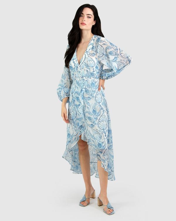 Belle & Bloom - Beautiful Escape Dress - Printed Dresses (Blue Print) Beautiful Escape Dress