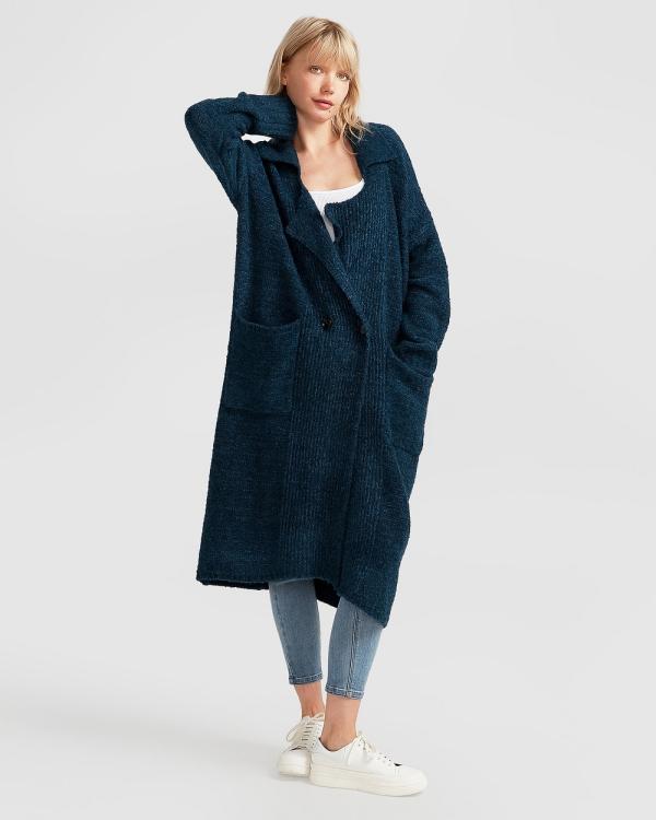 Belle & Bloom - Born To Run Sustainable Sweater Coat - Jumpers & Cardigans (Dark Teal) Born To Run Sustainable Sweater Coat