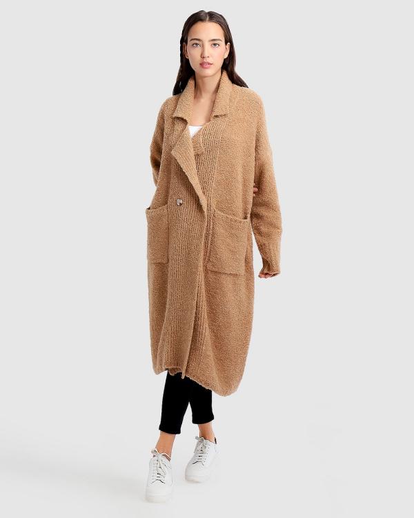 Belle & Bloom - Born To Run Sustainable Sweater Coat - Jumpers & Cardigans (Light Camel) Born To Run Sustainable Sweater Coat