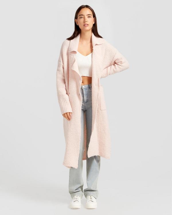 Belle & Bloom - Born To Run Sweater Coat - Jumpers & Cardigans (Pale Pink) Born To Run Sweater Coat