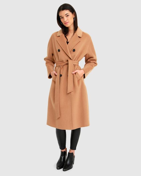 Belle & Bloom - Boss Girl Double Breasted Lined Wool Coat - Coats & Jackets (Camel) Boss Girl Double-Breasted Lined Wool Coat