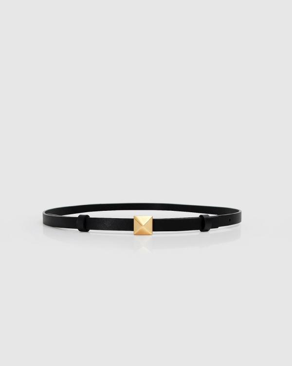 Belle & Bloom - Cleopatra Pyramid Stud Leather Belt - Belts (Black) Cleopatra Pyramid Stud Leather Belt