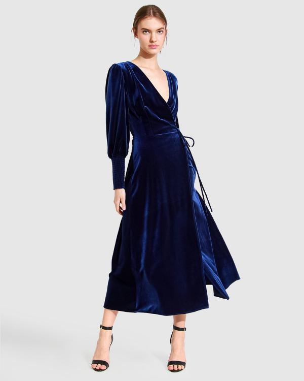 Belle & Bloom - Current Mood Velvet Wrap Dress - Dresses (Royal Blue) Current Mood Velvet Wrap Dress