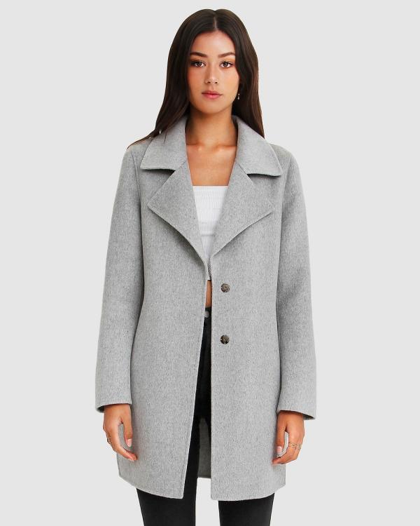 Belle & Bloom - Ex Boyfriend Wool Blend Oversized Coat - Coats & Jackets (Grey) Ex-Boyfriend Wool Blend Oversized Coat
