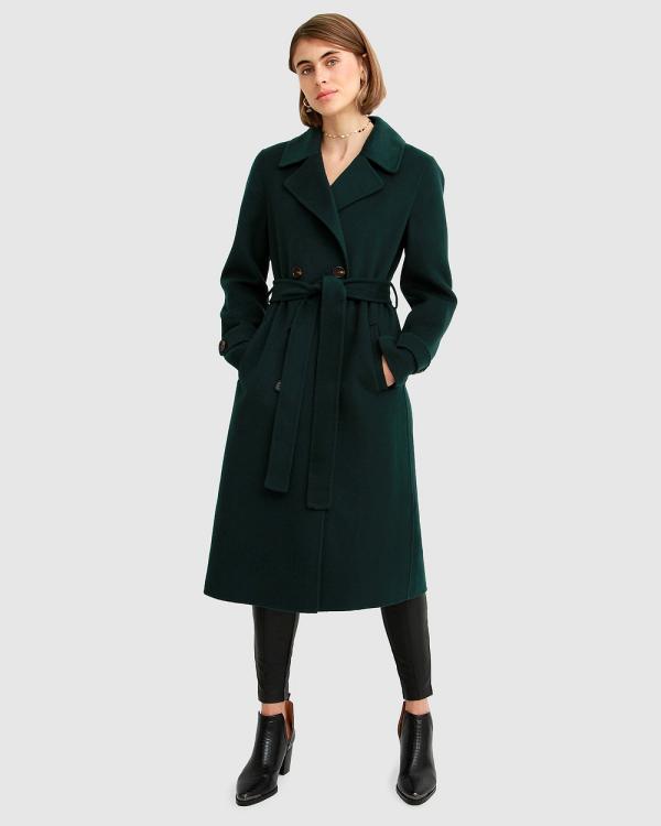 Belle & Bloom - Front Runner Belted Coat - Coats & Jackets (Dark Green) Front Runner Belted Coat