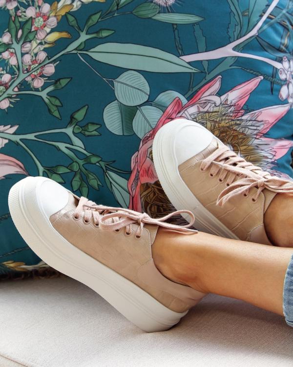 Belle & Bloom - Just A Dream Croc Leather Sneaker - Lifestyle Sneakers (Blush) Just A Dream Croc Leather Sneaker
