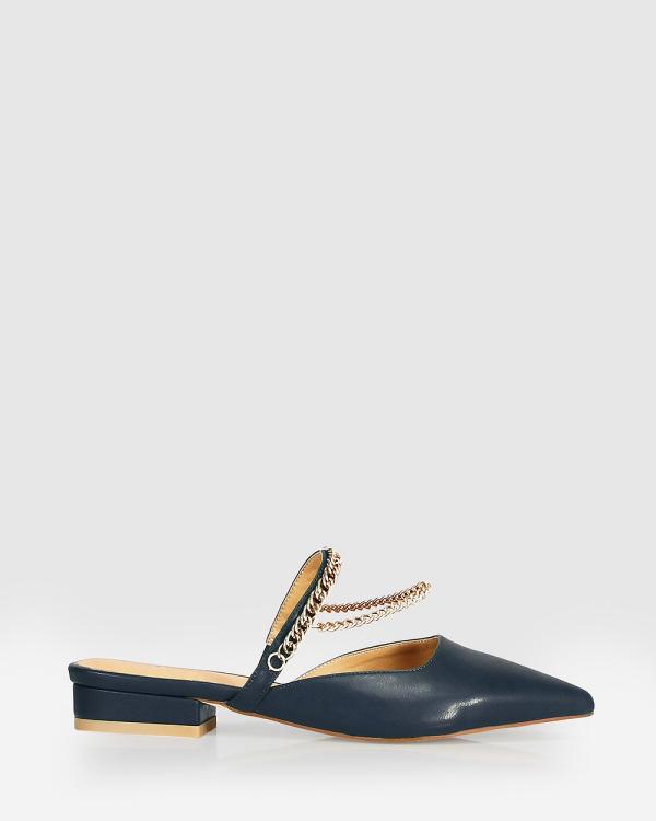 Belle & Bloom - On The Go Leather Flat - Ballet Flats (Navy) On The Go Leather Flat
