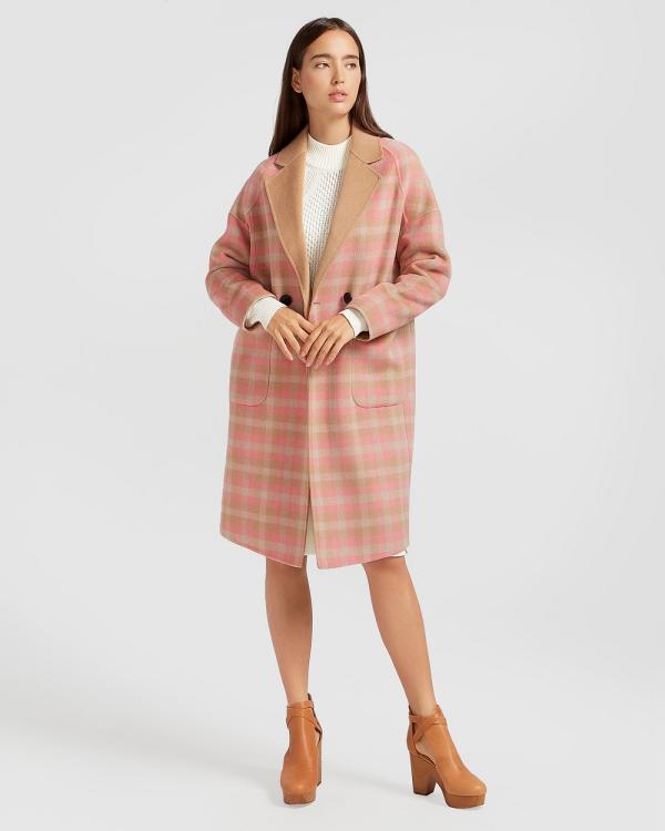 Belle & Bloom - Publisher Double Breasted Wool Blend Coat - Coats & Jackets (Iced Vovo Check) Publisher Double-Breasted Wool Blend Coat