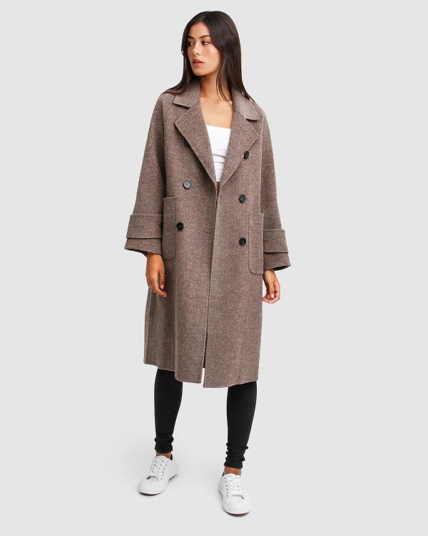 Belle & Bloom - Rumour Has It Oversized Wool Blend Coat - Coats & Jackets (Brown) Rumour Has It Oversized Wool Blend Coat