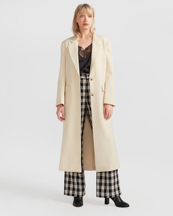 Belle & Bloom - Transcendent Asymmetric Split Hem Coat - Coats & Jackets (French Vanilla) Transcendent Asymmetric Split Hem Coat