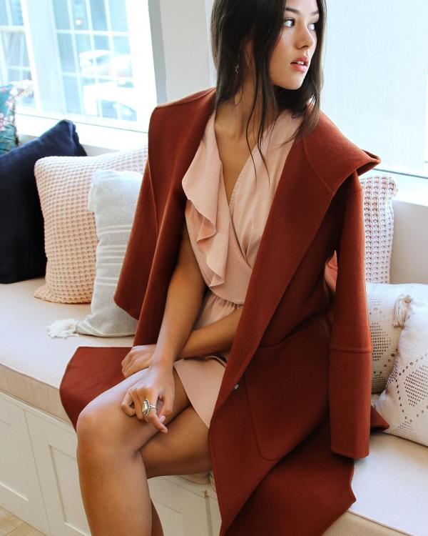 Belle & Bloom - Walk This Way Wool Blend Hooded Coat - Coats & Jackets (Red) Walk This Way Wool Blend Hooded Coat