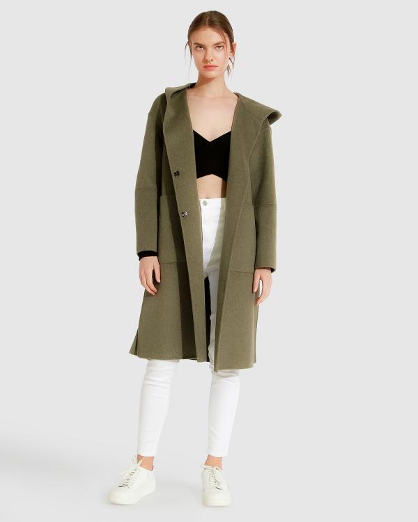 Belle & Bloom - Walk This Way Wool Blend Oversized Coat - Coats & Jackets (Army Green) Walk This Way Wool Blend Oversized Coat