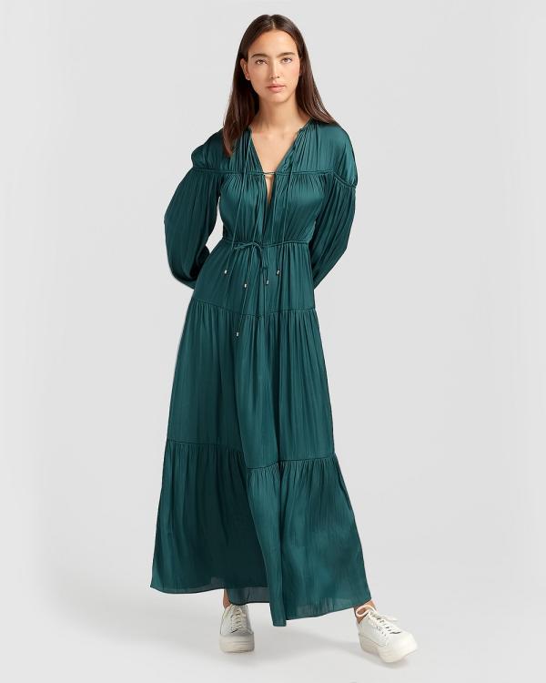 Belle & Bloom - Window Seat Tiered Maxi Dress - Dresses (Dark Green) Window Seat Tiered Maxi Dress