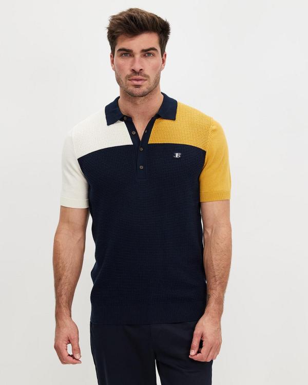 Ben Sherman - Colour Block Textured Polo - Shirts & Polos (Dark Navy) Colour Block Textured Polo