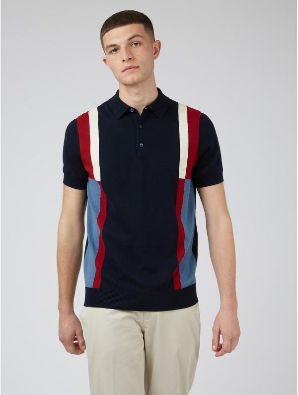 Ben Sherman - Intarsia Stripe Polo - Casual shirts (NAVY) Intarsia Stripe Polo