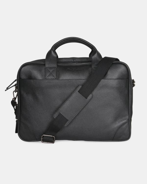 Ben Sherman - Leather Laptop Briefcase - Bags (BLACK) Leather Laptop Briefcase