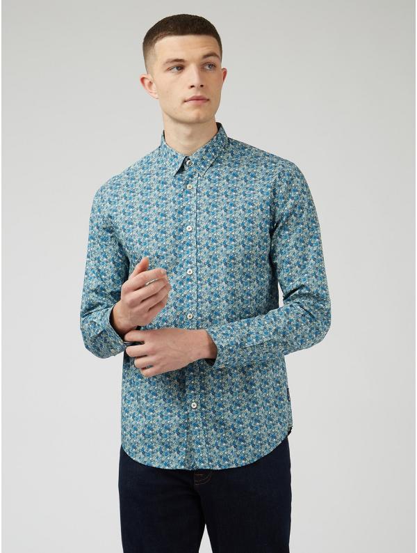 Ben Sherman - Multicolour Floral Print Long Sleeve Shirt - Casual shirts (BLUE) Multicolour Floral Print Long Sleeve Shirt