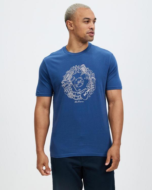 Ben Sherman - Music Flow Target Tee - T-Shirts & Singlets (Blue Denim) Music Flow Target Tee