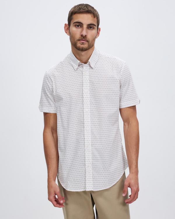 Ben Sherman - Short Sleeve Spot Dash Print Shirt - Shirts & Polos (White) Short Sleeve Spot Dash Print Shirt