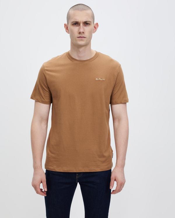 Ben Sherman - Signature Chest Embroidery Tee - T-Shirts & Singlets (Light Brown) Signature Chest Embroidery Tee