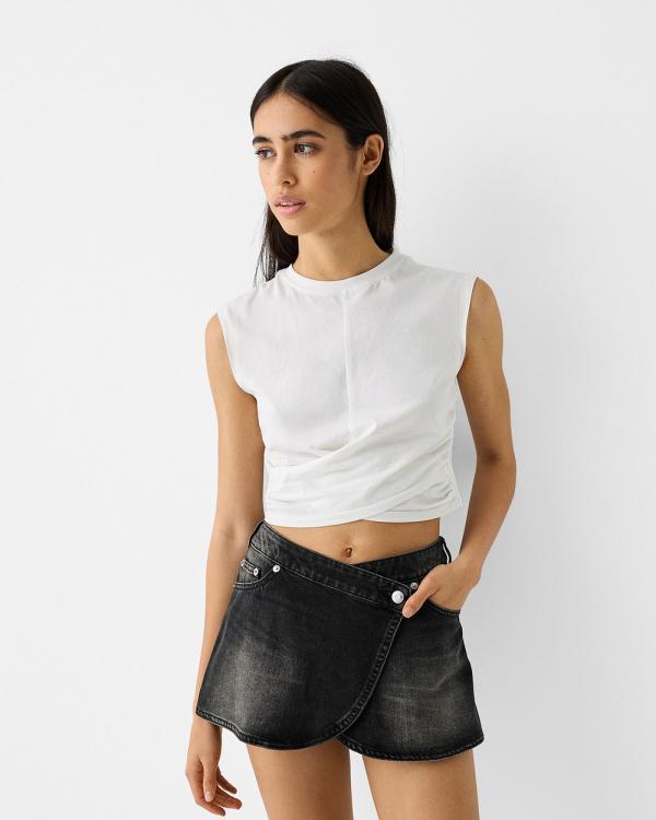 Bershka - Denim Skort - Jeans (Black) Denim Skort