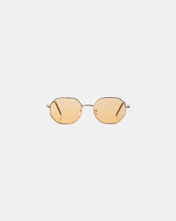 Bershka - Metallic Sunglasses - Sunglasses (Yellow) Metallic Sunglasses