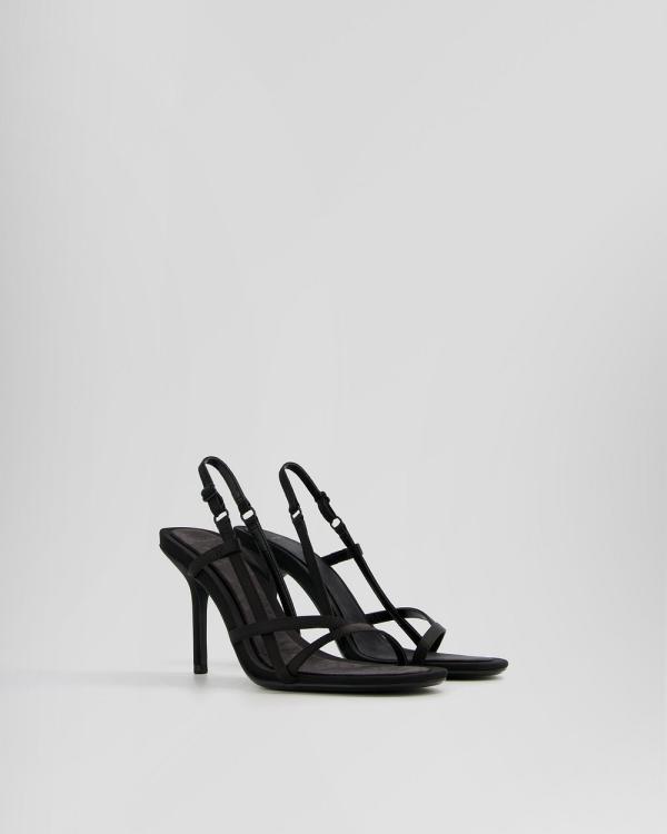 Bershka - Stiletto Heel Sandals With Adjustable Straps - Sandals (BLACK) Stiletto Heel Sandals With Adjustable Straps
