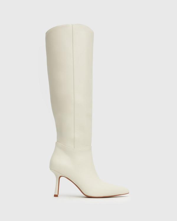 Betts - Zora Pointy Toe Knee Boots - Knee-High Boots (Bone) Zora Pointy Toe Knee-Boots