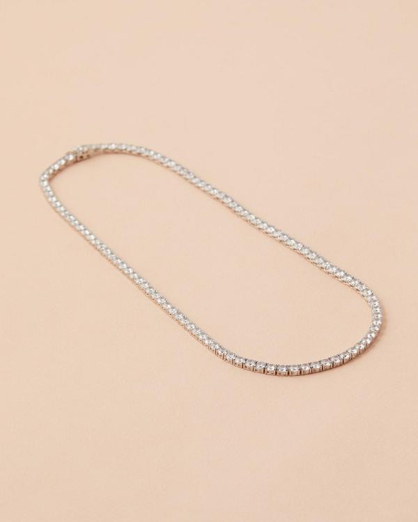 Bianc - Large Tennis Necklace - Jewellery (Silver) Large Tennis Necklace