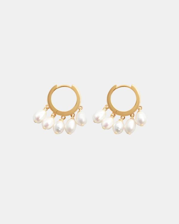 BIANKO - Arpa Multi Pearl Drop Huggies - Jewellery (Yellow Gold) Arpa Multi Pearl Drop Huggies