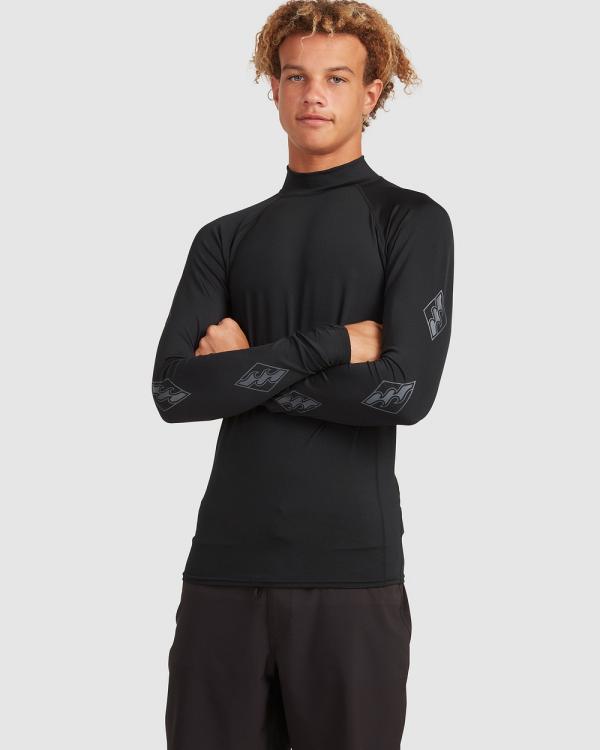 Billabong - Contrast Performance Fit Long Sleeve Rash Vest - Swimwear (STEALTH) Contrast Performance Fit Long Sleeve Rash Vest