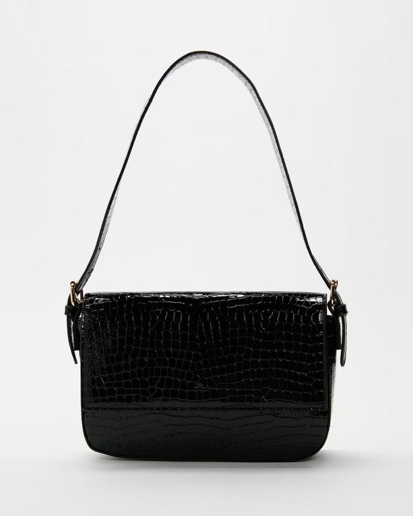 Billini - Kori - Handbags (Black Patent Croc) Kori