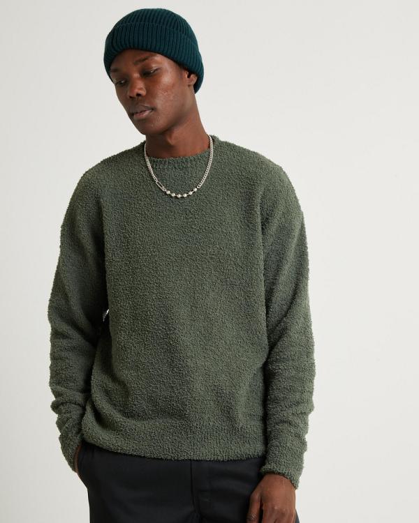 Black Noise White Rain - Nap Textured Knit - Jumpers & Cardigans (GREEN) Nap Textured Knit