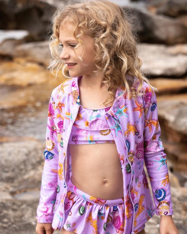 Bluesalt Beachwear - Beach Treasures Rash Top and Bikini Set - One-Piece / Swimsuit (Lilac) Beach Treasures Rash Top and Bikini Set