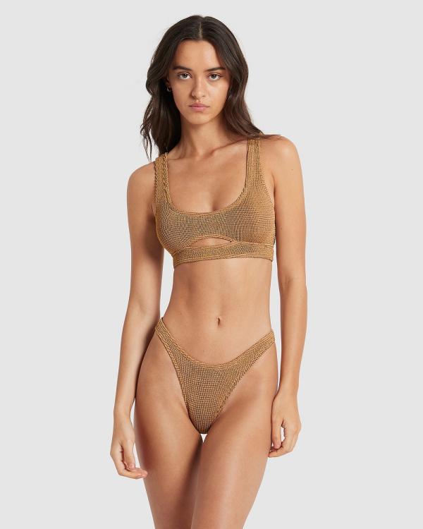 Bond-Eye Swimwear - Sasha Crop - Bikini Tops (Fawn Lurex) Sasha Crop